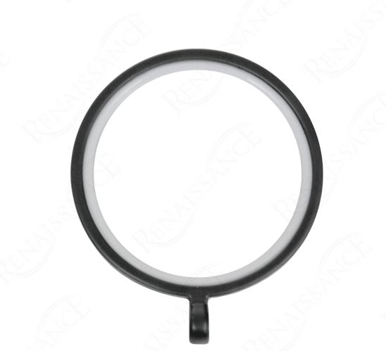 Renaissance Contemporary 35mm Metal Curtain Pole Rings, Matt Black