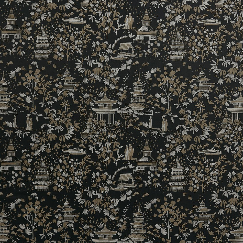 Iliv Orientalis Chinoiserie Jet Fabric
