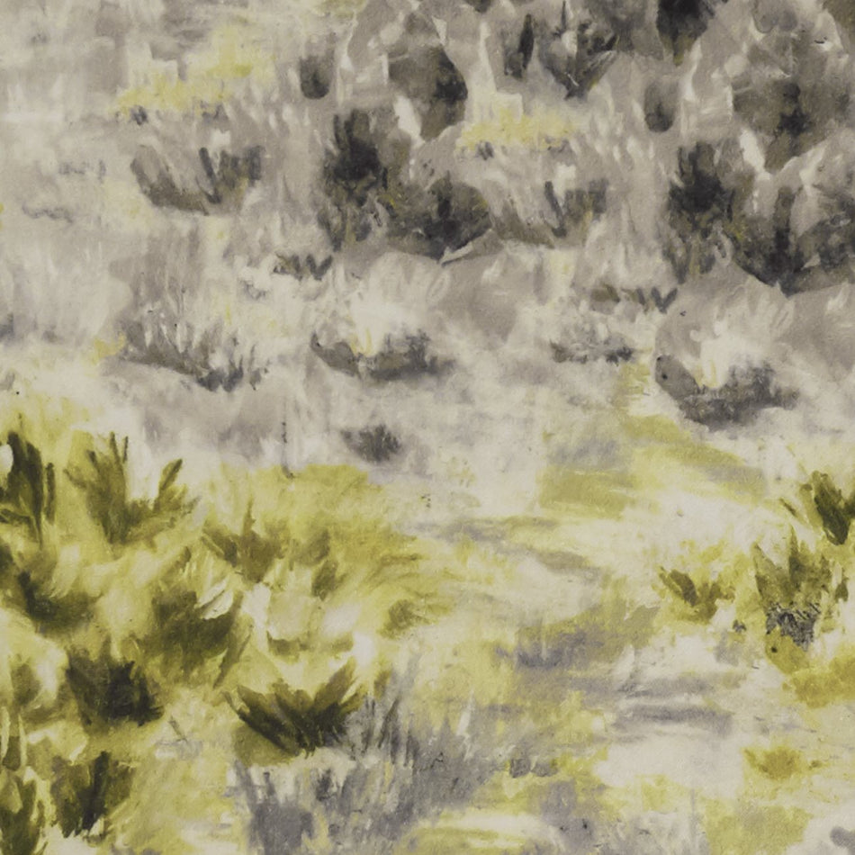 Clarke & Clarke Exotica Fiore Charcoal_Chartreuse