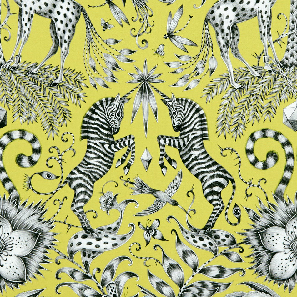 Clarke & Clarke Animalia Kruger Lime Fabric