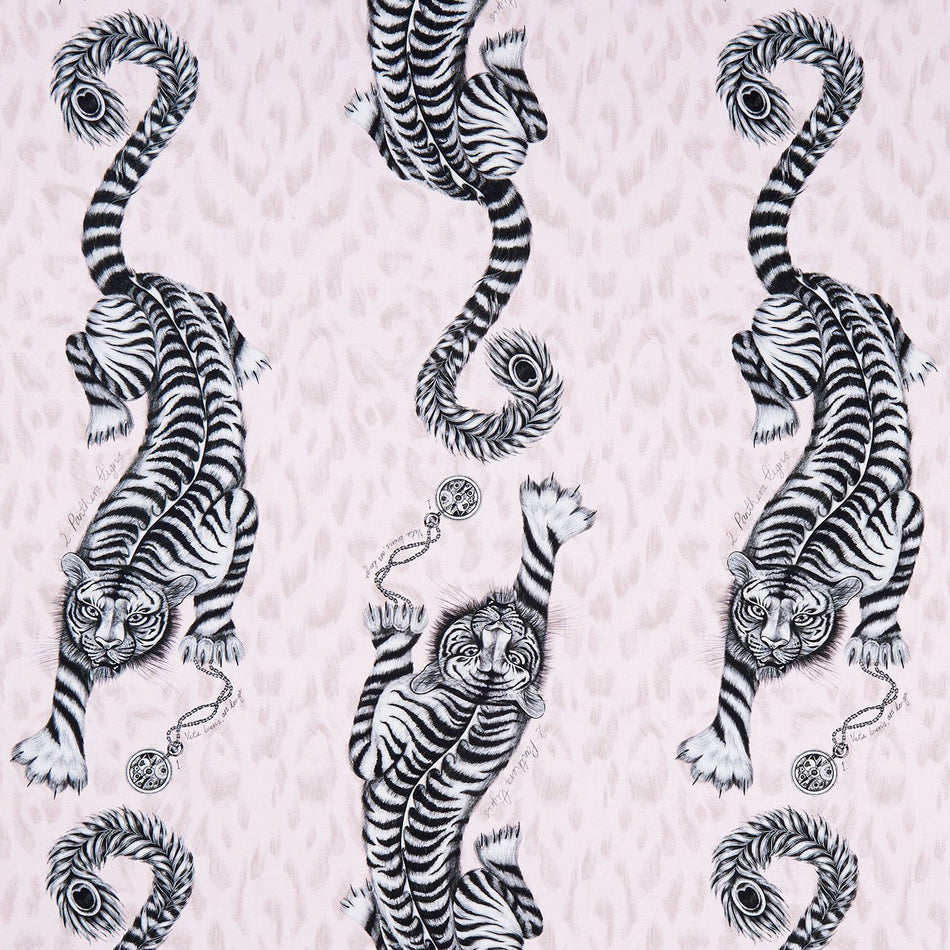 Clarke & Clarke Animalia Tigris Pink Fabric