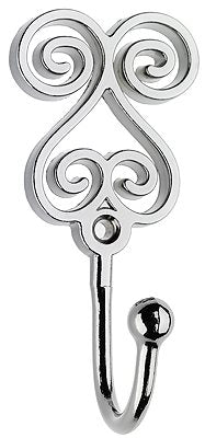 Swish Decorative Curtain Tieback Hook, Swirl, Chrome
