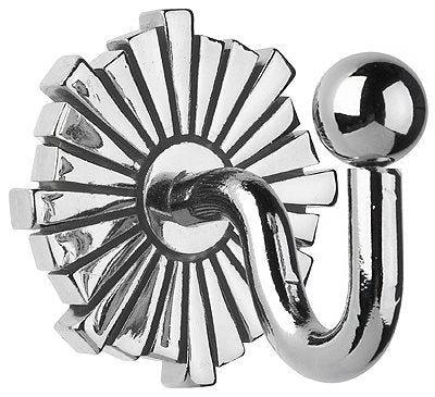 Swish Decorative Curtain Tieback Hook, Art Deco, Chrome