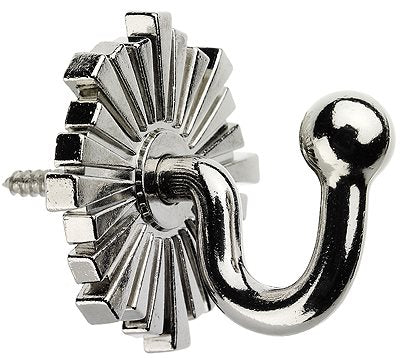 Swish Decorative Curtain Tieback Hook, Art Deco, Satin Steel