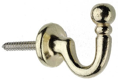 Swish Decorative Curtain Tieback Hook, Ball, Brass