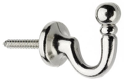 Swish Decorative Curtain Tieback Hook, Ball, Satin Nickel