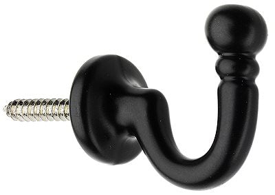 Swish Decorative Curtain Tieback Hook, Ball, Black