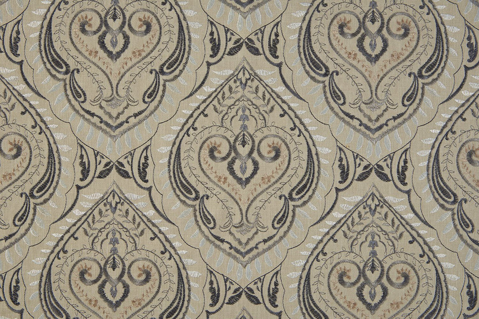 Beaumont Textiles Marrakech Arabesque Smoke Fabric