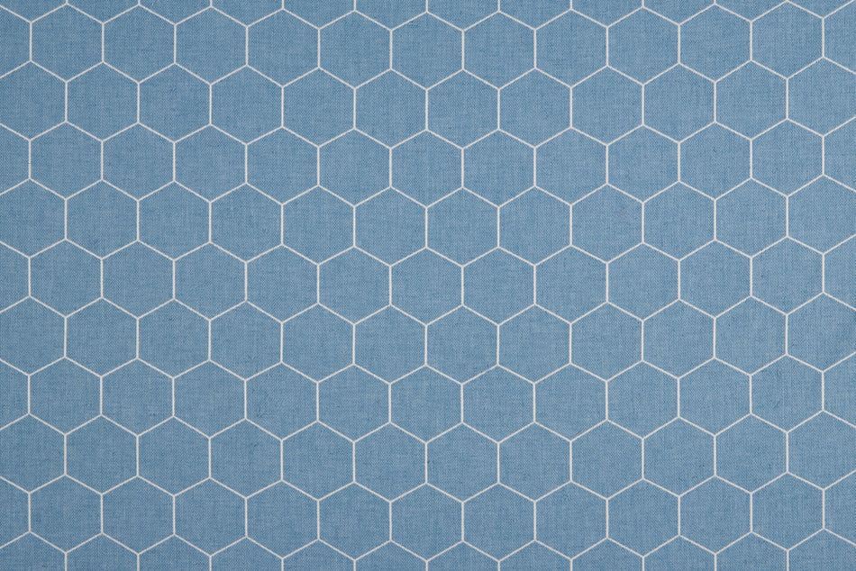 Beaumont Textiles Sherwood Beehive Sky Blue Fabric