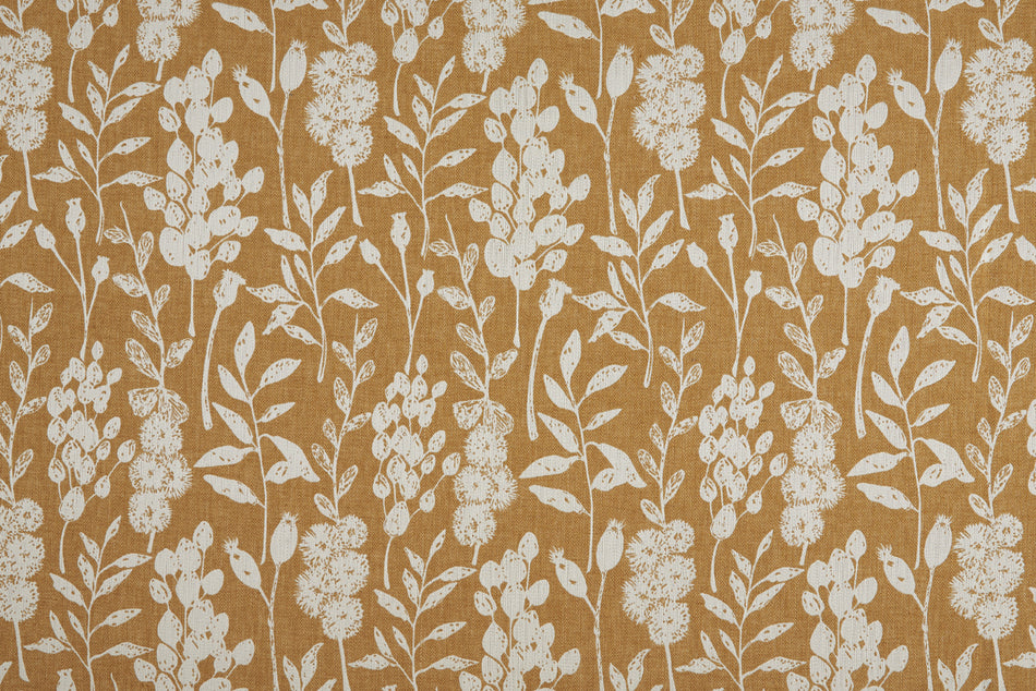Beaumont Textiles Sherwood Flora Mustard Fabric