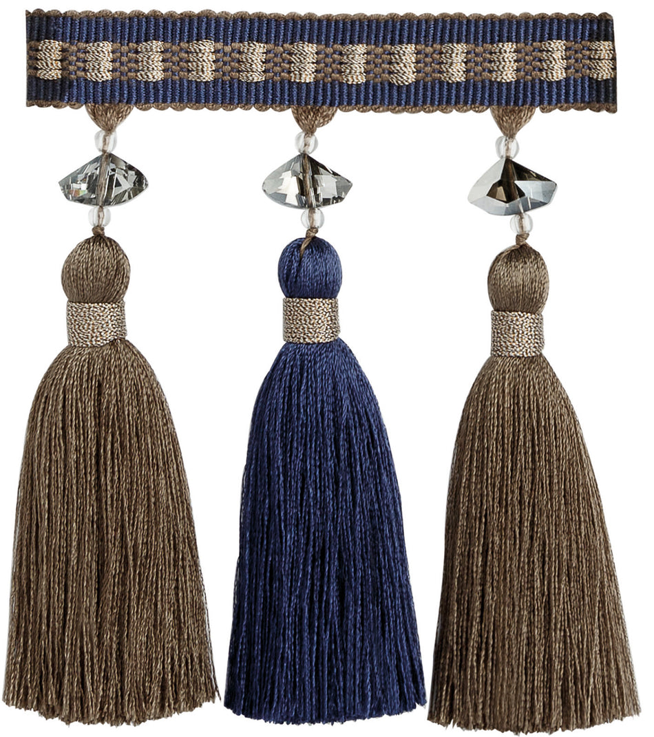 JLS Astral Crystal Tassel Fringe, Blue