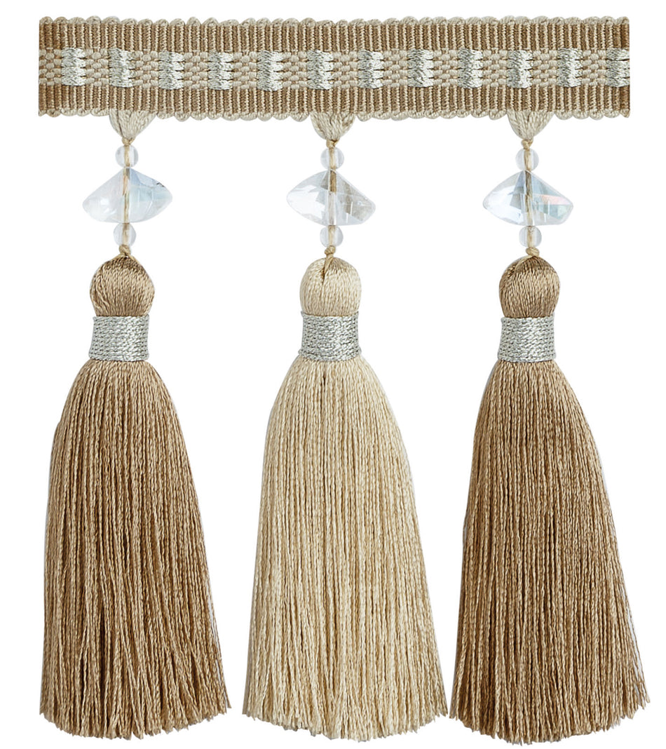 JLS Astral Crystal Tassel Fringe, Caramel