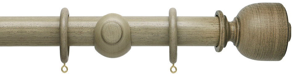 Hallis Origins 35mm Wood Pole, Millstone Grey, Tulip Urn Finial