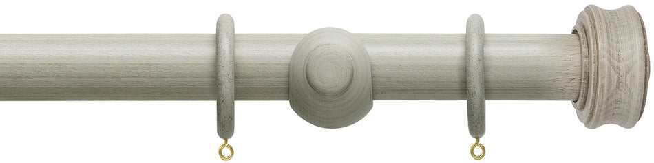 Hallis Origins 35mm Wood Pole, Flint Grey, Disc Finial