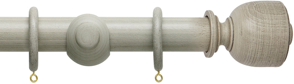 Hallis Origins 45mm Wood Pole, Flint Grey, Tulip Urn Finial