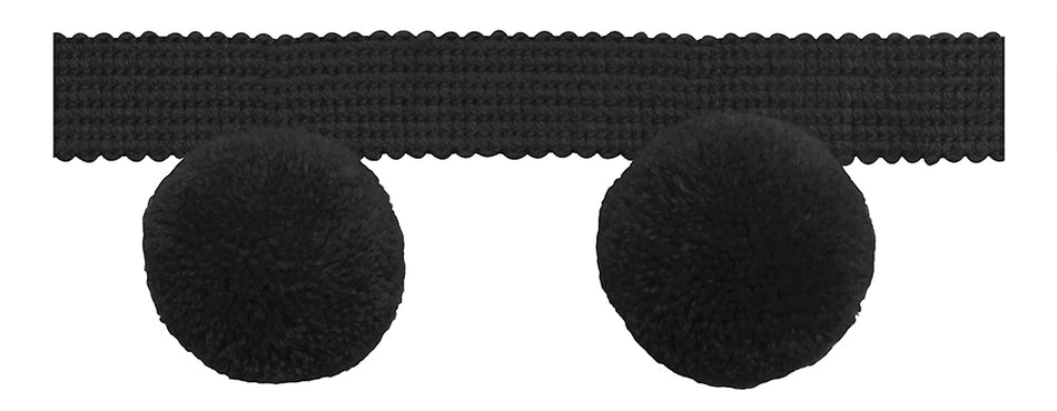Jones Hygge Large Pom Pom Fringe, Black