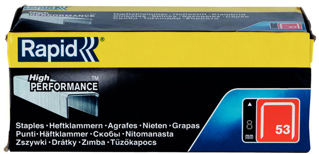 Rapid No.53 8mm Galvanised Steel Staples