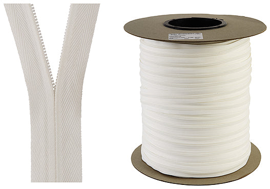 YKK No.3 Continuous Concealed Zipping,Ivory