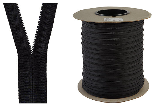 YKK No.3 Continuous Concealed Zipping,Black