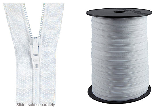 Hallis 4mm Continuous Zipping, White