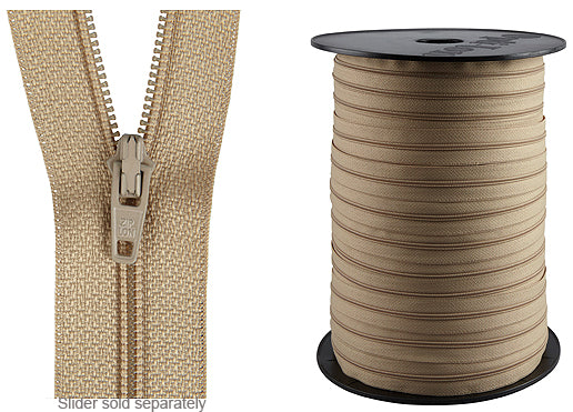 Hallis 4mm Continuous Zipping, Beige