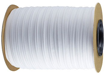 Hallis 4mm Continuous Economy Zipping, White