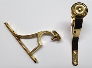 Just Poles 35mm Polished Brass End Brackets