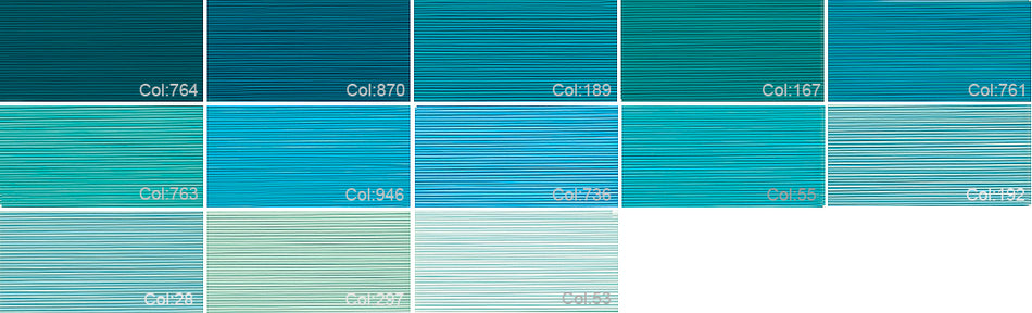 Gutermann Sew-all Thread (Ticket 100), Turquoise Blues/Greens