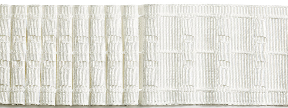 Hallis 76mm Standard Woven Curtain Heading Tape, White