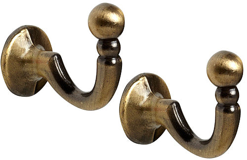 Speedy Palma Curtain Tieback Hooks, Antique Brass