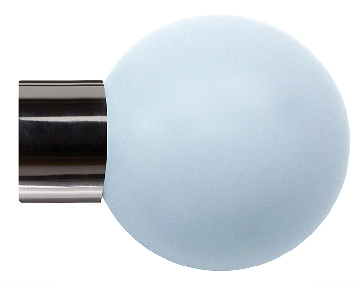 Jones Strand 35mm Pole Finial Only Black Nickel, Sky Painted Ball