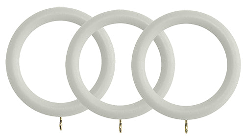 Renaissance Natur Shades 35mm Wood Curtain Pole Rings, Chalk White