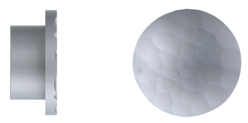 Arc 25mm Finial only, Hammered Disc, Soft Silver