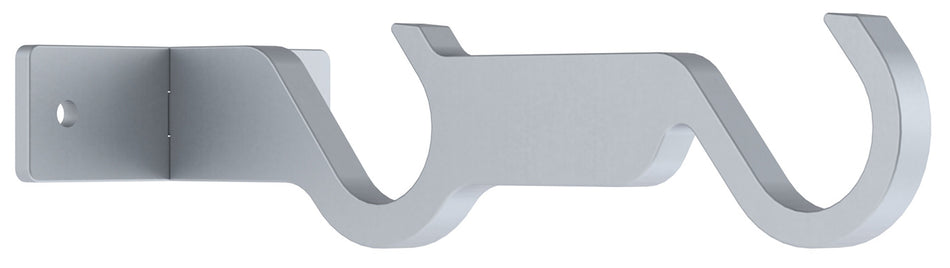 Arc 25mm Metal Double Centre Bracket, Soft Silver
