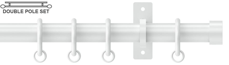 Arc 25mm Metal Double Pole China White, Stud