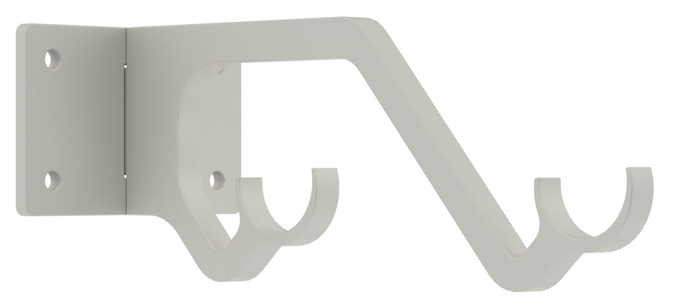 Arc 25mm Metal Double Passing Bracket, Warm Grey