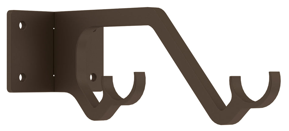 Arc 25mm Metal Double Passing Bracket, Mocha
