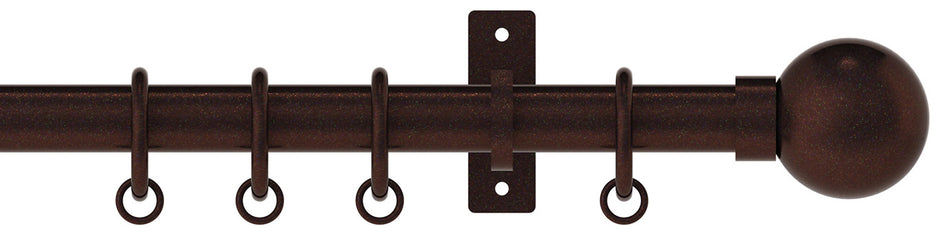 Arc 25mm Metal Bay Window Pole, Bronze, Ball