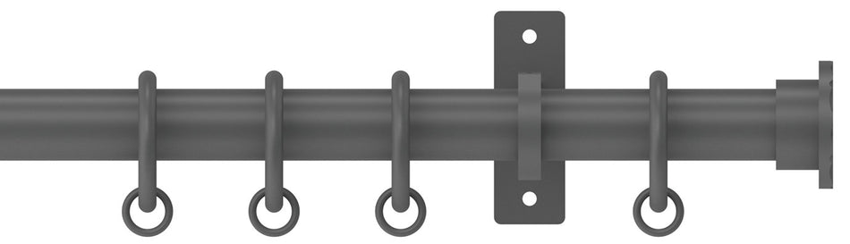 Arc 25mm Metal Bay Window Pole Gunmetal, Hammered Disc