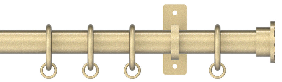 Arc 25mm Metal Bay Window Pole Soft Brass, Hammered Disc