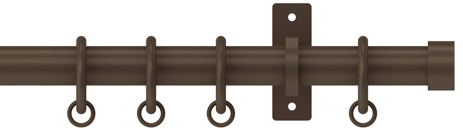 Arc 25mm Metal Bay Window Pole Mocha, Stud