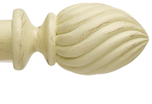 Integra Wood Works 28mm Distressed Cream Acorn Finial