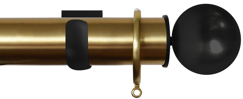 Jones Esquire 50mm Pole Brushed Gold, Square, Carbon Black Sphere