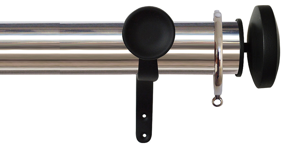 Jones Esquire 50mm Pole Polished Nickel, Carbon Black Curved Disc