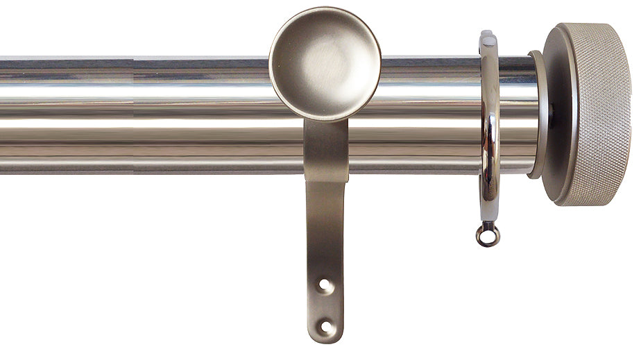 Jones Esquire 50mm Pole Polished Nickel, Brushed Nickel Etched Disc