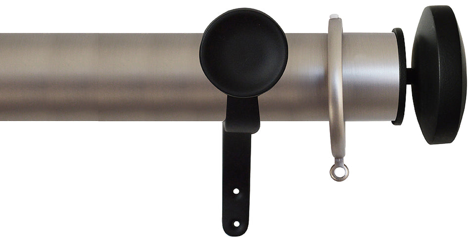 Jones Esquire 50mm Pole Brushed Nickel, Carbon Black Curved Disc