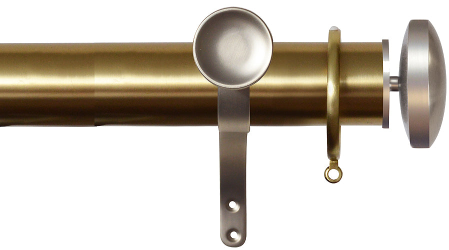 Jones Esquire 50mm Pole Brushed Gold, Brushed Nickel Curved Disc