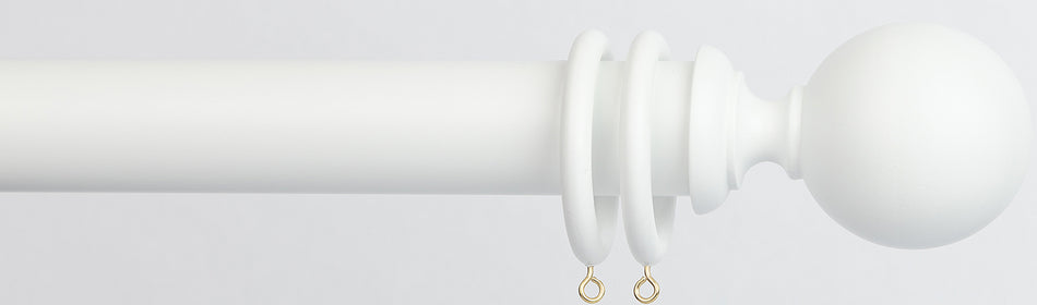 Byron Chalfont 35mm 45mm Curtain Pole Matt White Ball