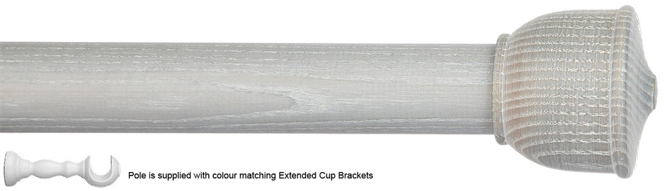 Byron Delano 35mm 45mm Ext Curtain Pole Limed Grey Vase