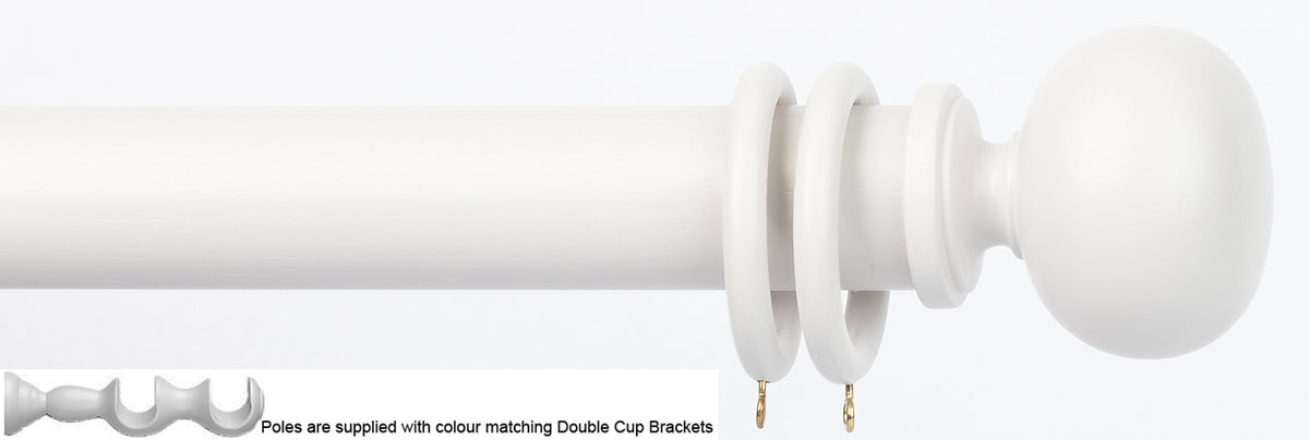 Byron Delano 35mm 45mm Double Curtain Pole Pampas Ball